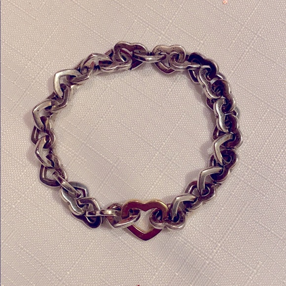 AUTHENTIC Y2K TIFFANY & CO HEART LINK BRACELET GOLD & SILVER RETIRED ⭐️⭐️⭐️⭐️⭐️ - Picture 6 of 14